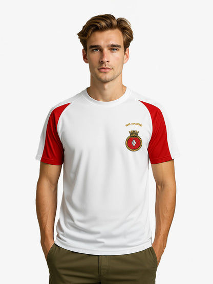 hms-diamond Contrast wicking T-Shirt white-Red