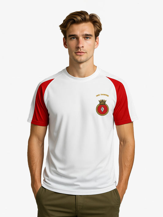 hms-diamond Contrast wicking T-Shirt white-Red