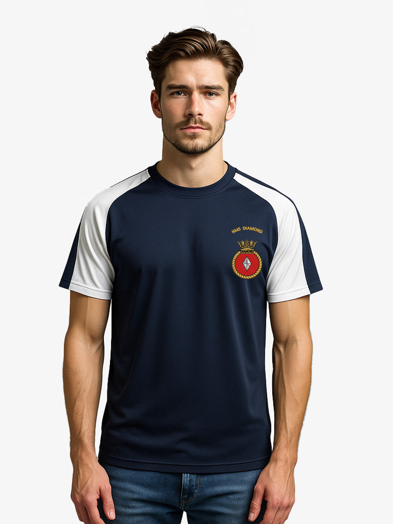 hms-diamond Contrast wicking T-Shirt Saphire-Blue