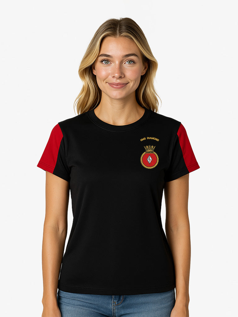 hms-diamond Contrast wicking T-Shirt Navy-Red