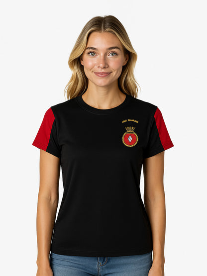 hms-diamond Contrast wicking T-Shirt Navy-Red