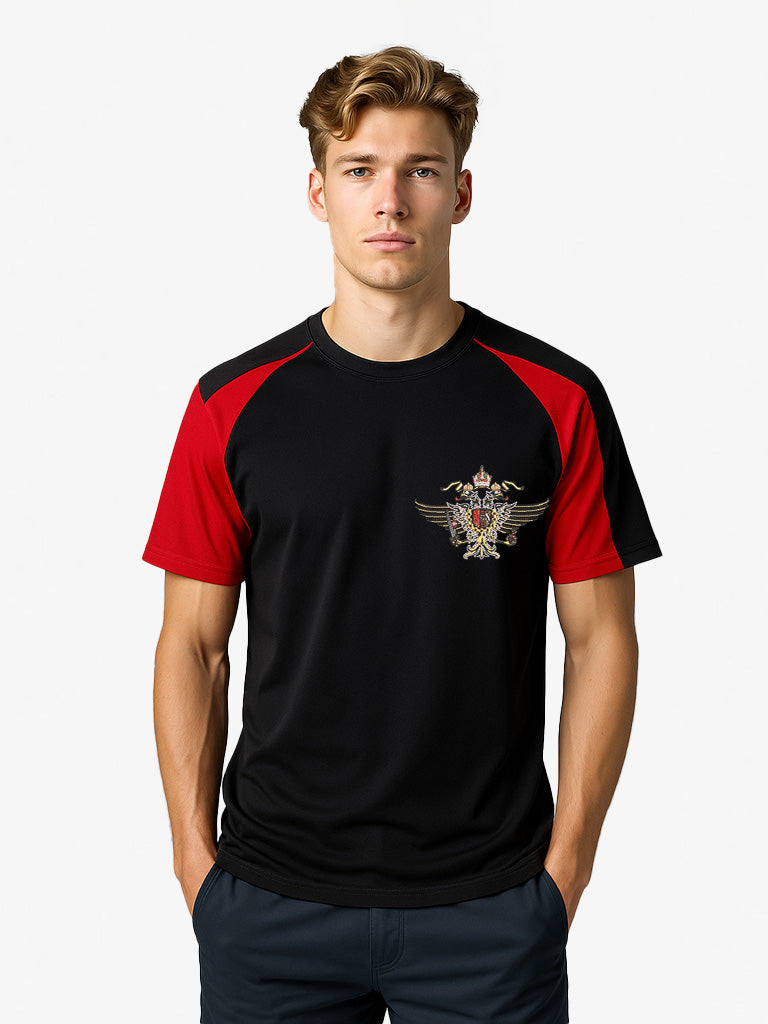 1st-queens-dragoon-guards Contrast wicking T-Shirt Navy-Red