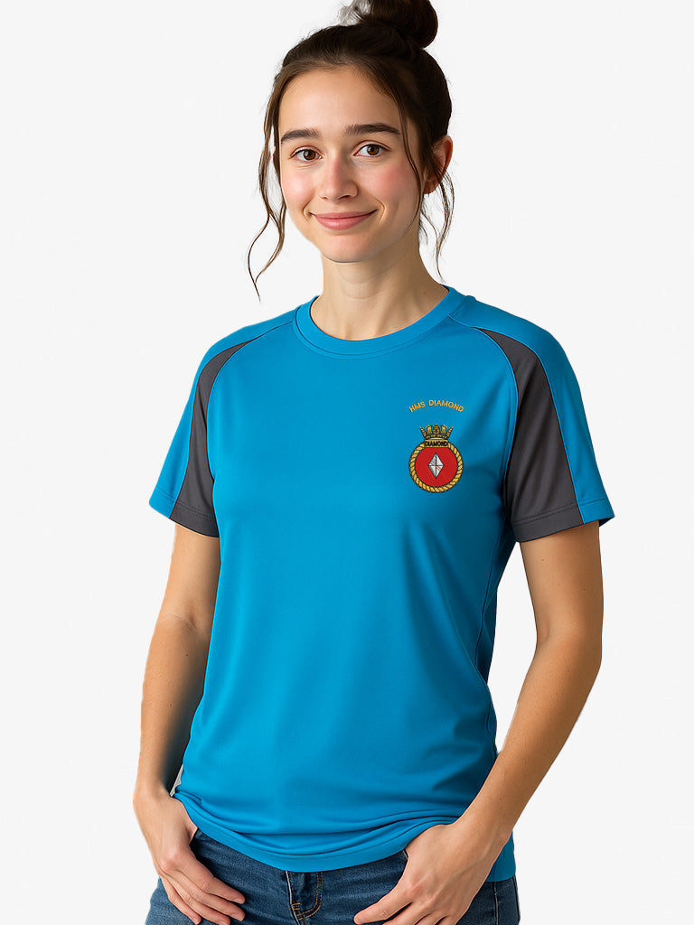 hms-diamond Contrast wicking T-Shirt Navy-Red