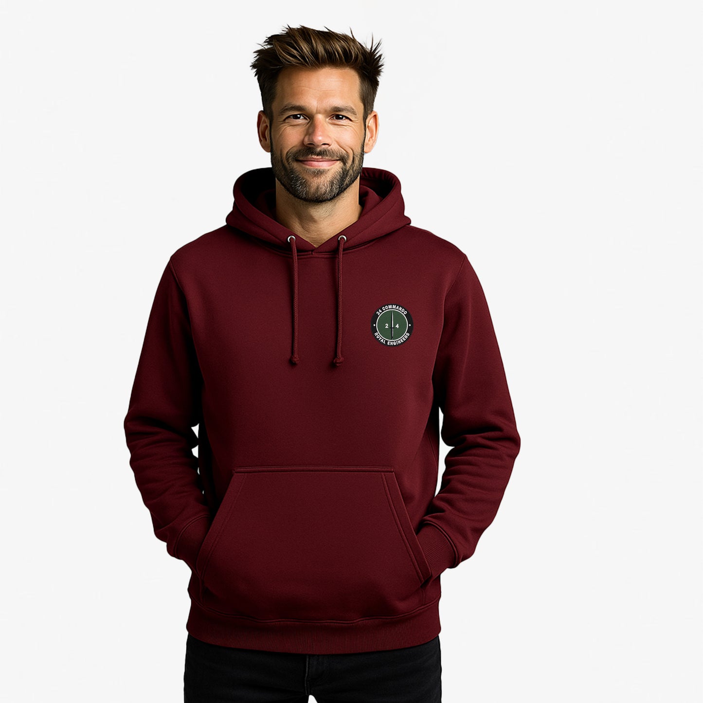 24 Commando Engineer Regiment Hoodie Embroidered Logo Premium Weight(310gsm)
