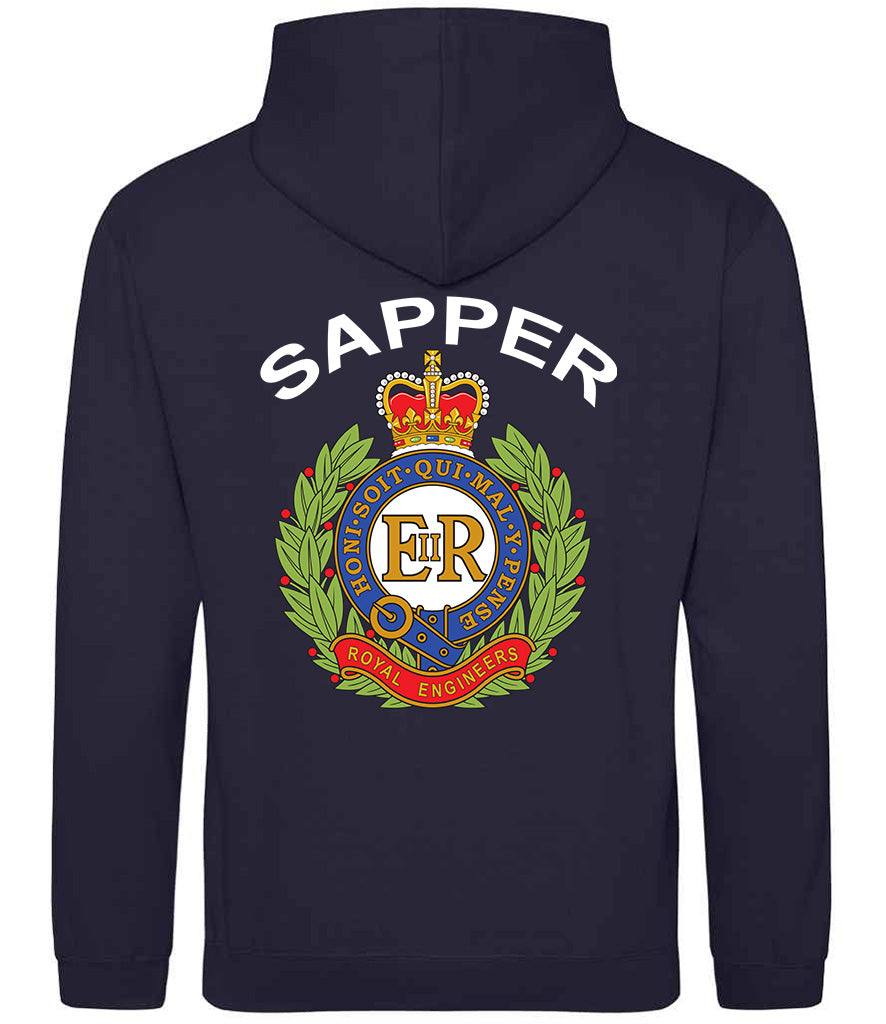 Royal Engineers Hoodie with embroidered logo  in Navy