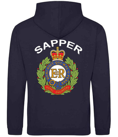 Royal Engineers Hoodie with embroidered logo  in Navy