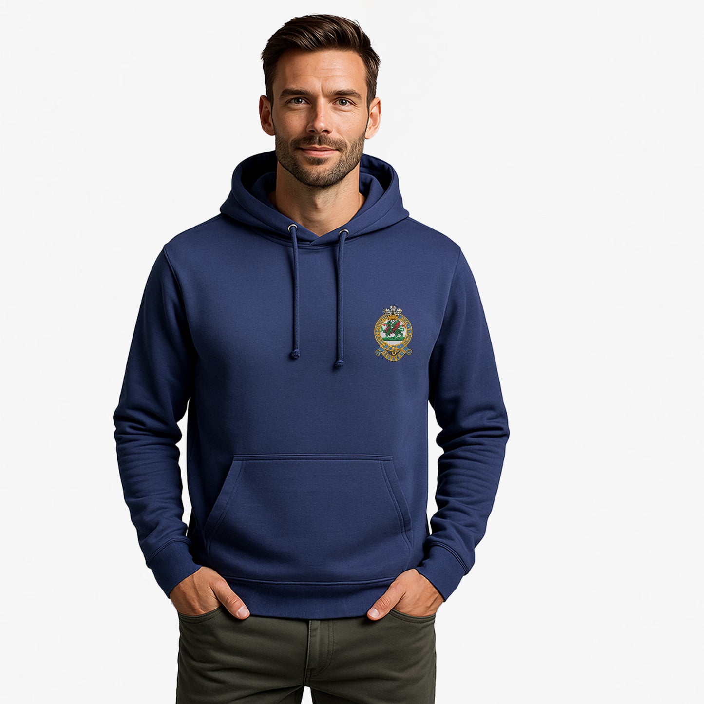 Queens Regiment Hoodie Embroidered Logo Premium Weight(310gsm)