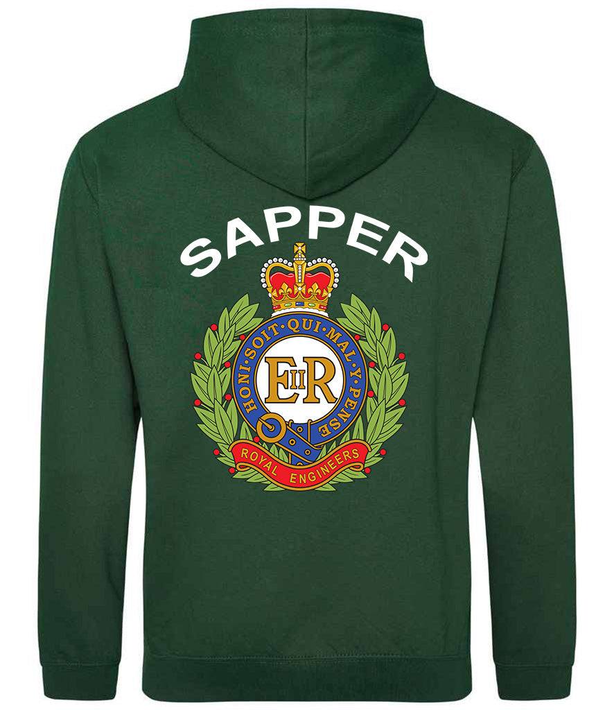 Royal Engineers Hoodie with embroidered logo in Forest green
