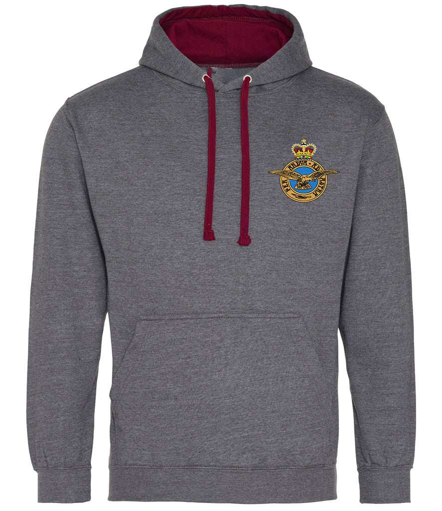 Royal Air Force Veterans Varsity Hoodie with RAF badge in soft cotton-polyester blend.