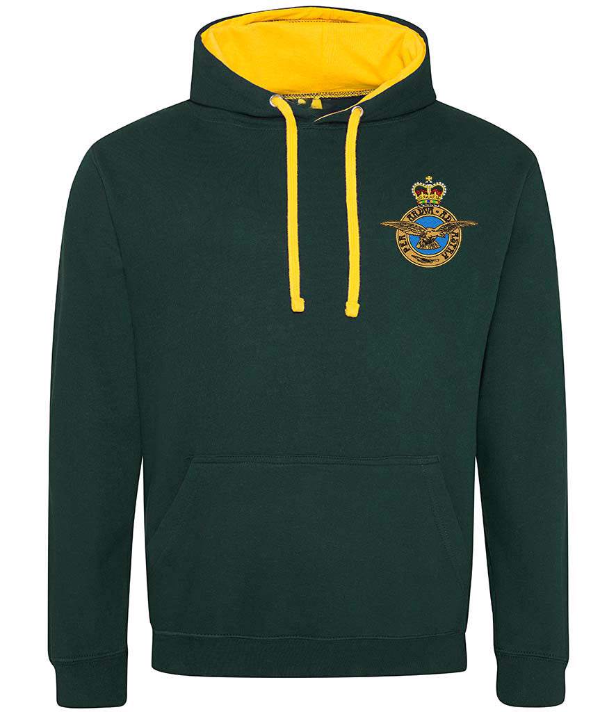 Royal Air Force Veterans Varsity Hoodie with badge, cotton-poly blend, official MOD licensed.