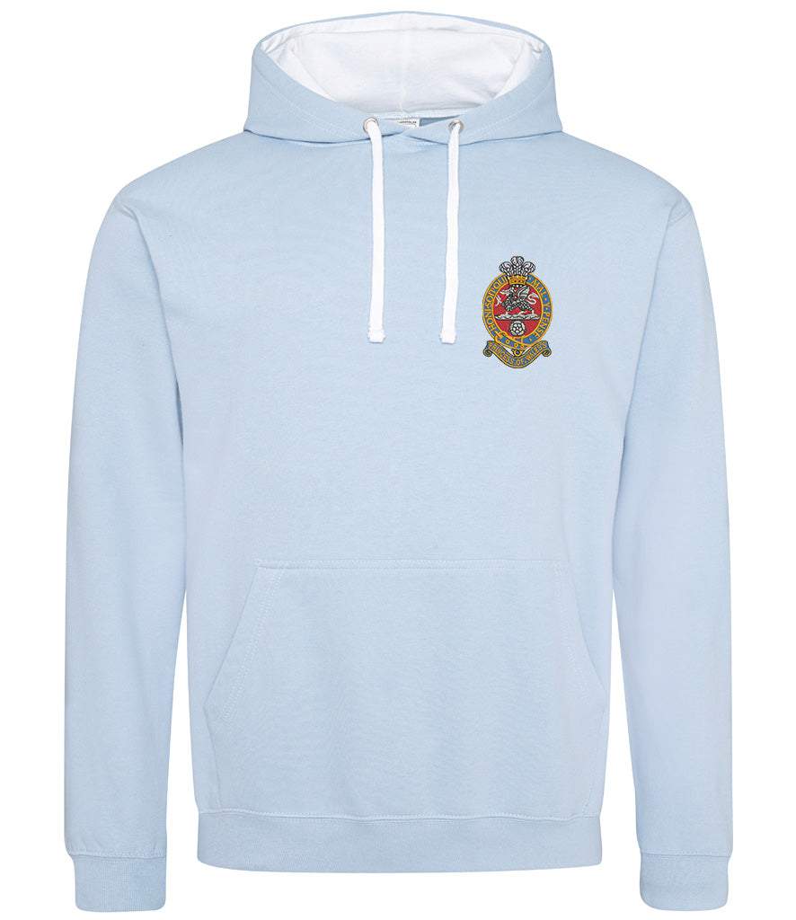 Princess of Wales's Royal Regiment varsity hoodie with emblem, cotton-polyester blend, drop-shoulder design.