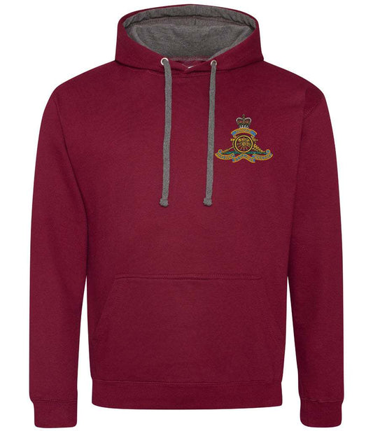 Royal Artillery  Clothing,Royal Artillery  Merchandise, Royal Artillery  Veterans Clothing,Royal Artillery Varsity Hoodie Maroon/Grey