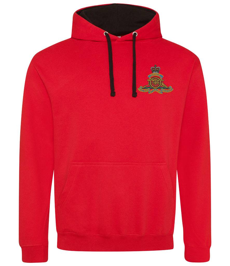 Royal Artillery  Clothing,Royal Artillery  Merchandise, Royal Artillery  Veterans Clothing,Royal Artillery Varsity Hoodie Red/Black