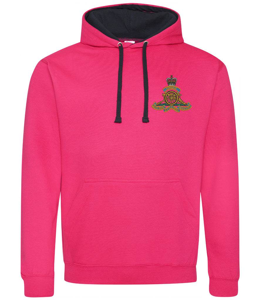 Royal Artillery  Clothing,Royal Artillery  Merchandise, Royal Artillery  Veterans Clothing,Royal Artillery Varsity Hoodie Pink/Navy