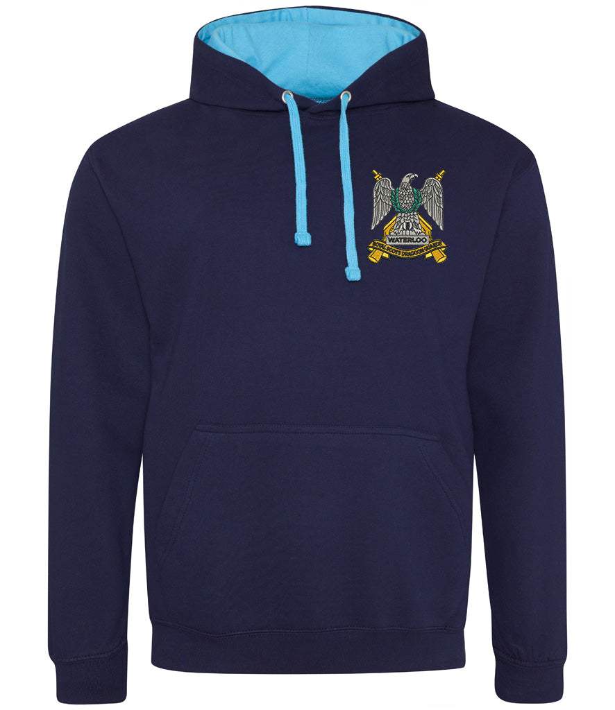 Royal Scots Dragoon Guards Varsity Hoodie,Royal Scots Dragoon Guards Merchandise,Royal Scots Dragoon Guards Varsity Hoodie Maroon/Grey