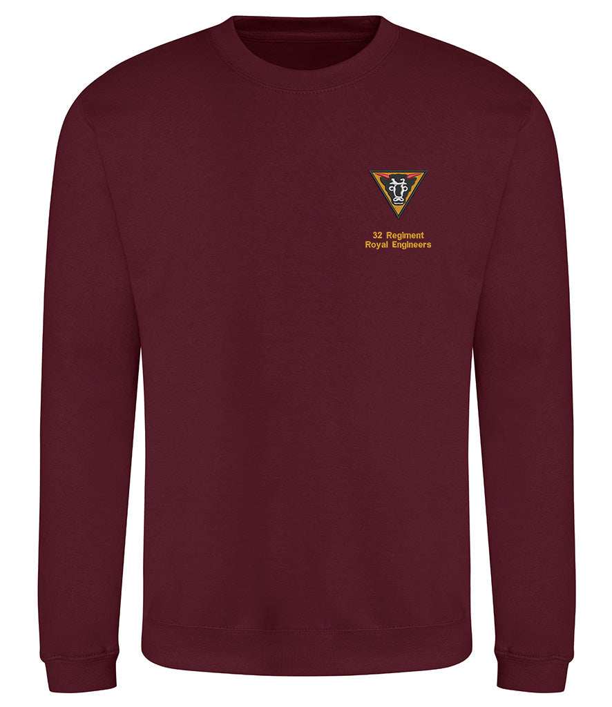Royal Engineers Clothing 32 Regiment Royal Engineers Sweatshirt Maroon S