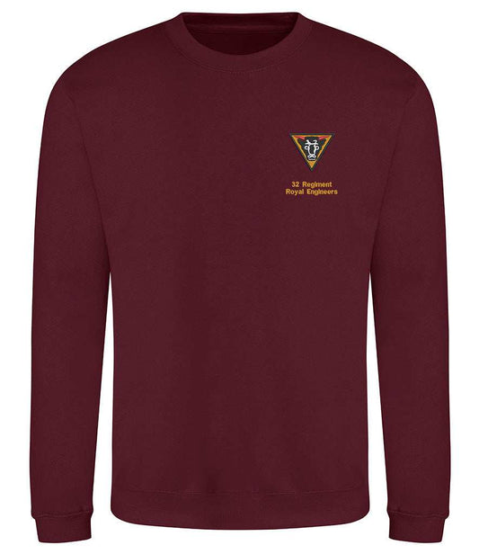 Royal Engineers Clothing 32 Regiment Royal Engineers Sweatshirt Maroon S