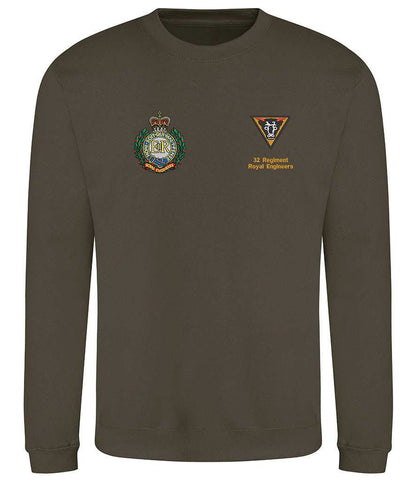 Royal Engineers Clothing 32 Regiment Royal Engineers Duel Logo Embroidered Sweatshirt Khaki S