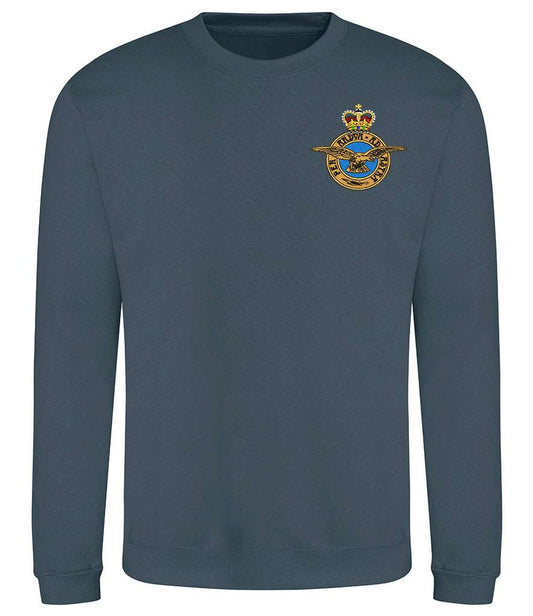 Royal Air Force sweatshirt with iconic badge, crafted from 80% cotton and 20% polyester for comfort and durability.