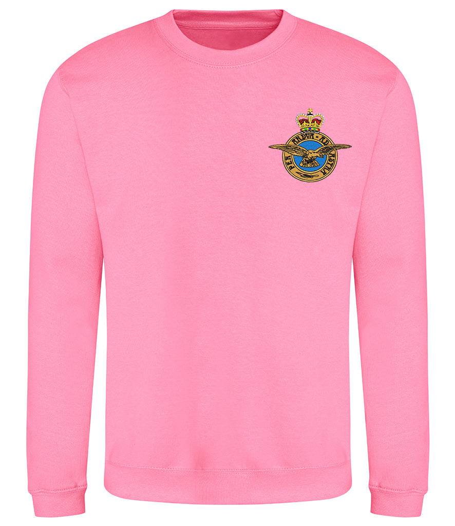 Royal Air Force sweatshirt with badge, pink, 80% cotton, 20% polyester.