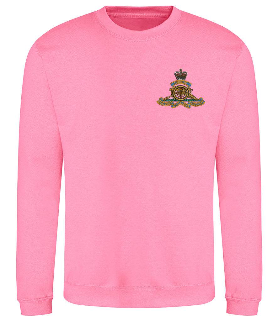 Royal Artillery  Clothing,Royal Artillery  Merchandise, Royal Artillery  Veterans Clothing,Royal Artillery Sweatshirt Pink