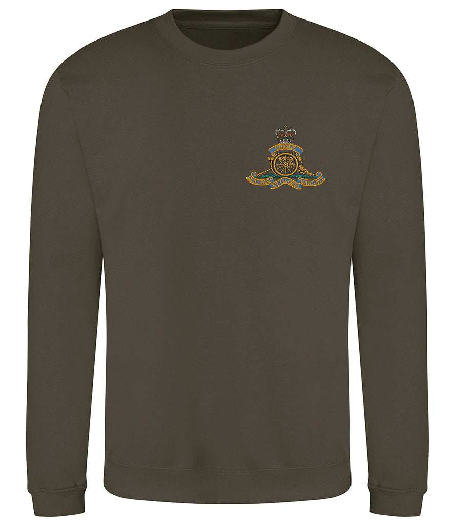 Royal Artillery  Clothing,Royal Artillery  Merchandise, Royal Artillery  Veterans Clothing,Royal Artillery Sweatshirt Khaki