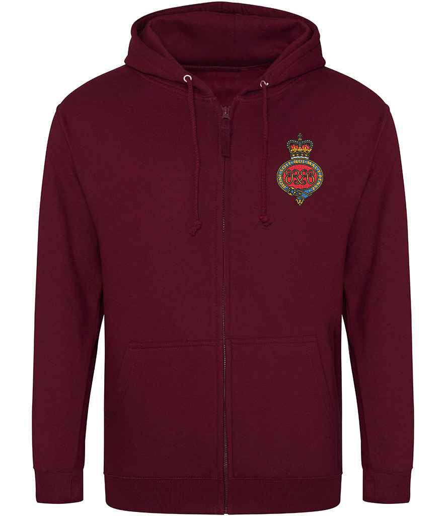 Grenadier Guards  Clothing,Grenadier Guards  Merchandise, Grenadier Guards  Veterans Clothing,Grenadier Guards Zipped Hoodie Maroon