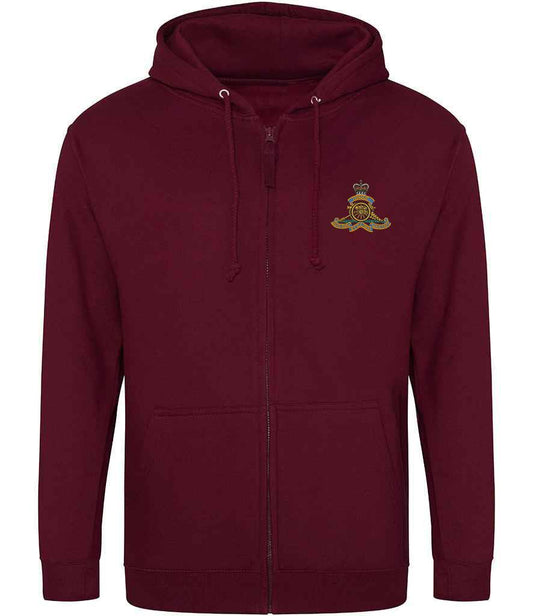 Royal Artillery  Clothing,Royal Artillery  Merchandise, Royal Artillery  Veterans Clothing,Royal Artillery Zipped Hoodie Maroon