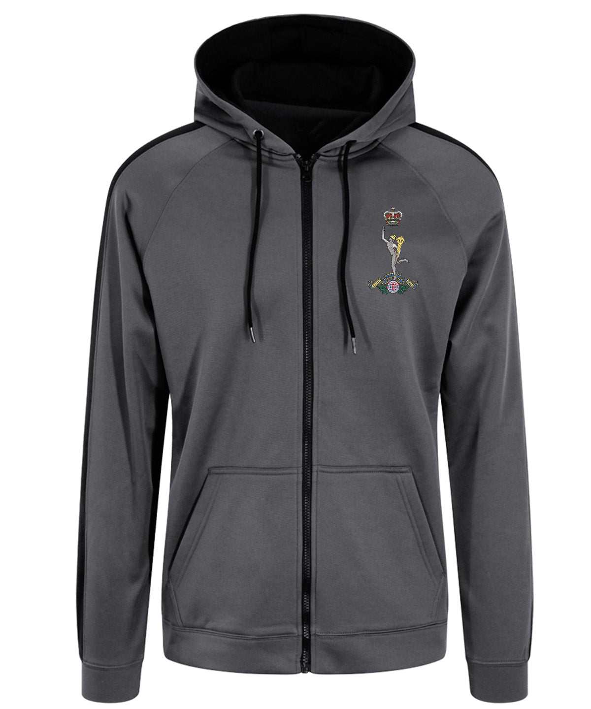 Royal Signals Clothing Royal Signals Sports Polyester Hoodie Grey/Black S
