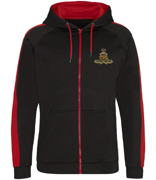 Royal Artillery Polyester Sports Zoodie with emblem, black and red design.