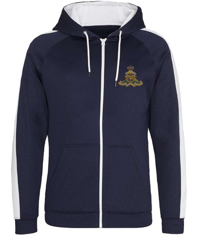 Royal Artillery Polyester Sports Zoodie with badge, navy zip-up hoodie.