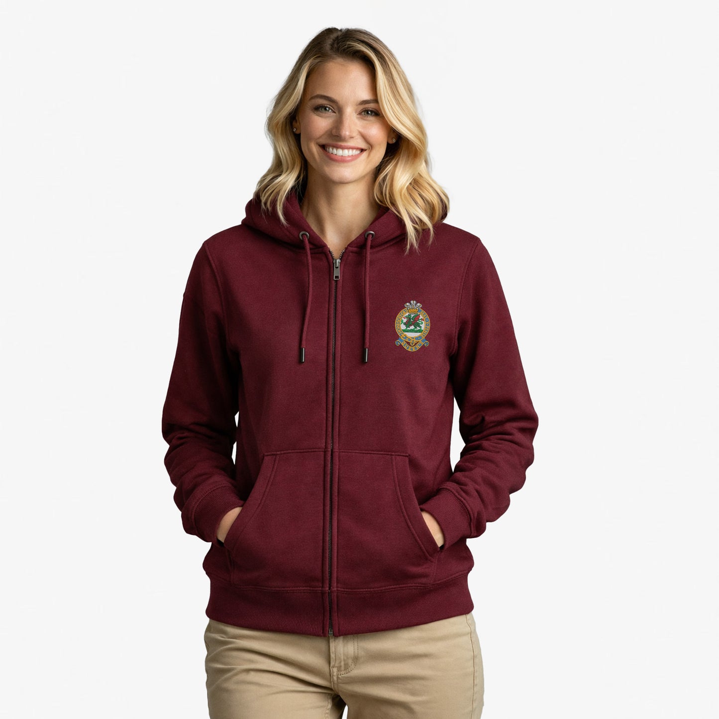Queens Regiment Ultra Premium Embroidered Zipped Hoodie