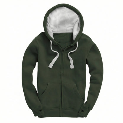 Queens Regiment Ultra Premium Embroidered Contrast Zipped Hoodie