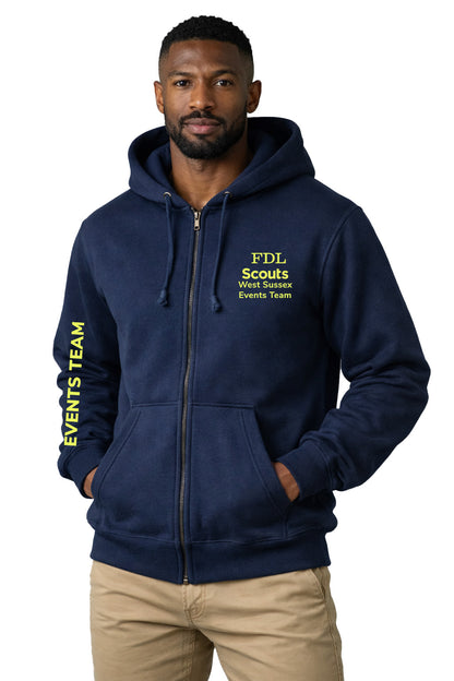 West Sussex Scouts Events Team Embroidered Zipped Hoodie