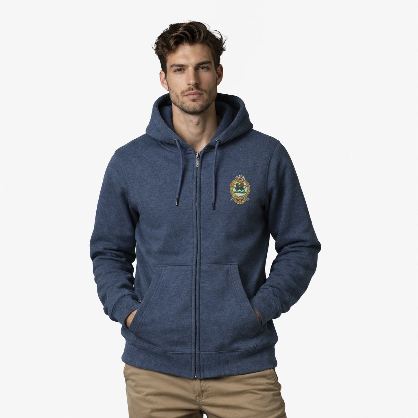 Queens Regiment Ultra Premium Embroidered Zipped Hoodie