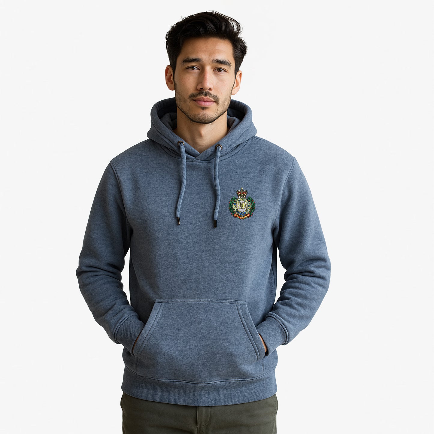 Royal Engineers Hoodie Embroidered Logo Peach Finish Ultra Premium Weight(330gsm)