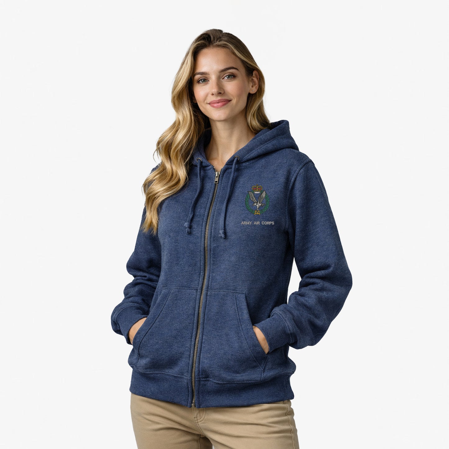 Army Air Corps Premium Zipped Embroidered Hoodie