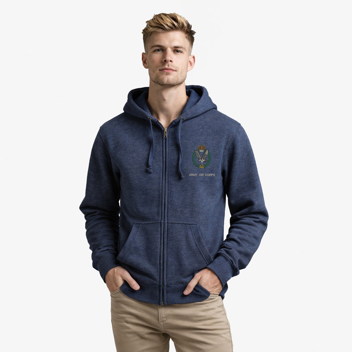 Army Air Corps Premium Zipped Embroidered Hoodie