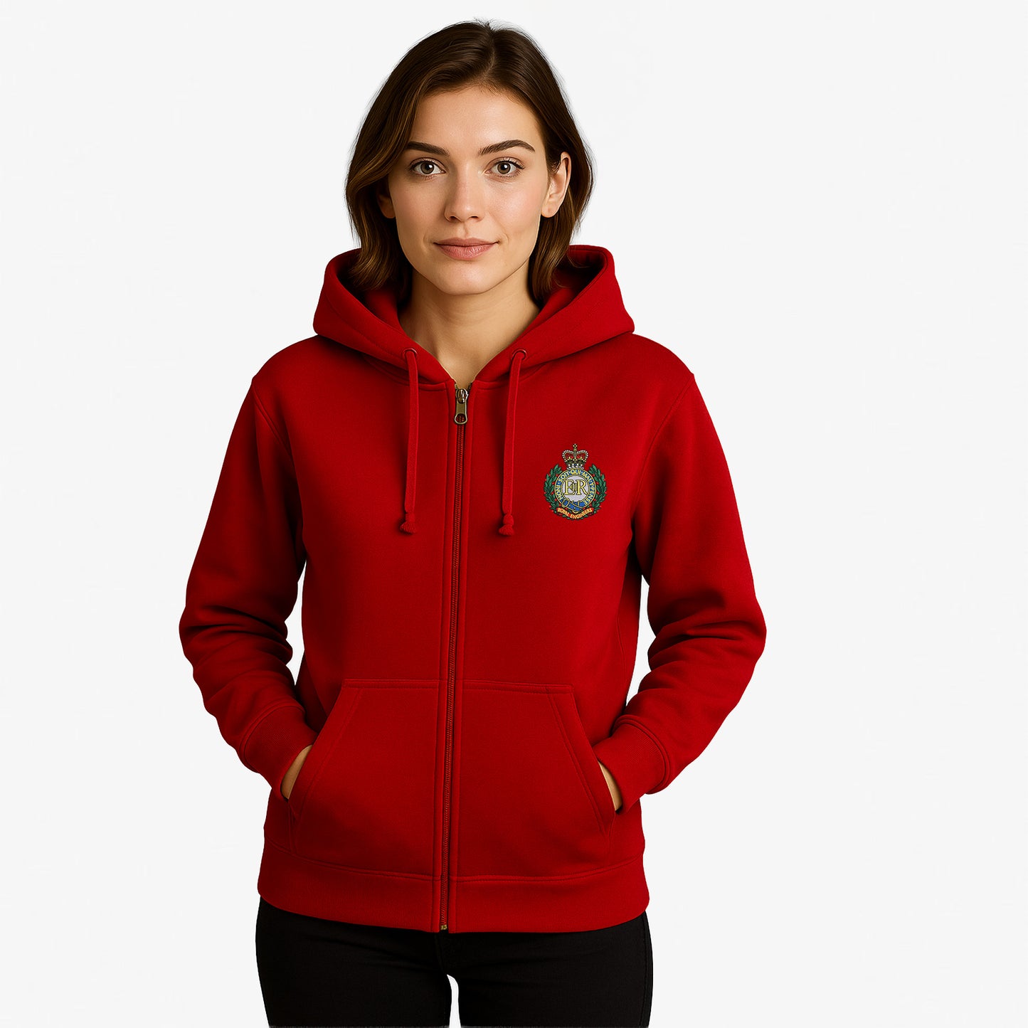Royal Engineers Zipped Hoodie Embroidered Logo Premium Weight(310gsm)