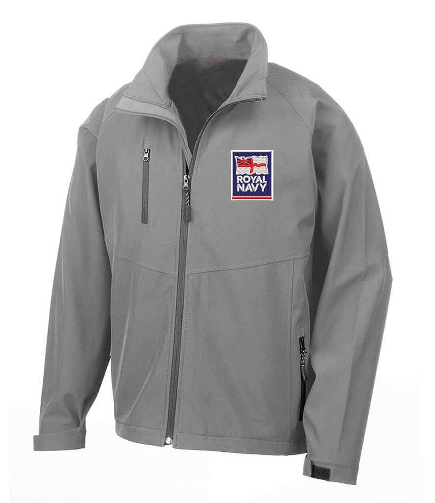 Royal Navy  Clothing,Royal Navy  Merchandise, Royal Navy  Veterans Clothing,Royal Navy Soft Shell Jacket Grey