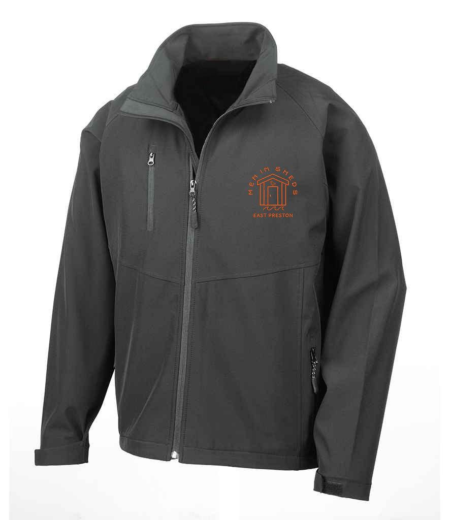East Preston Men in Sheds Embroidered Soft Shell Jackets Black