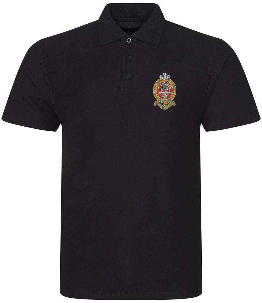 The Princess of Wales's Royal Regiment Polo Shirt with embroidered emblem, 50% polyester, 50% cotton blend.