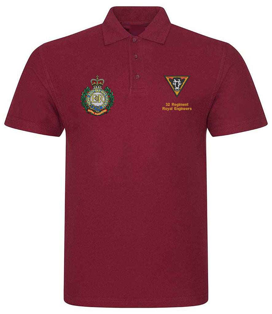 Royal Engineers Clothing 32 Regiment Royal Engineers Duel Logo Polo Shirt Maroon S
