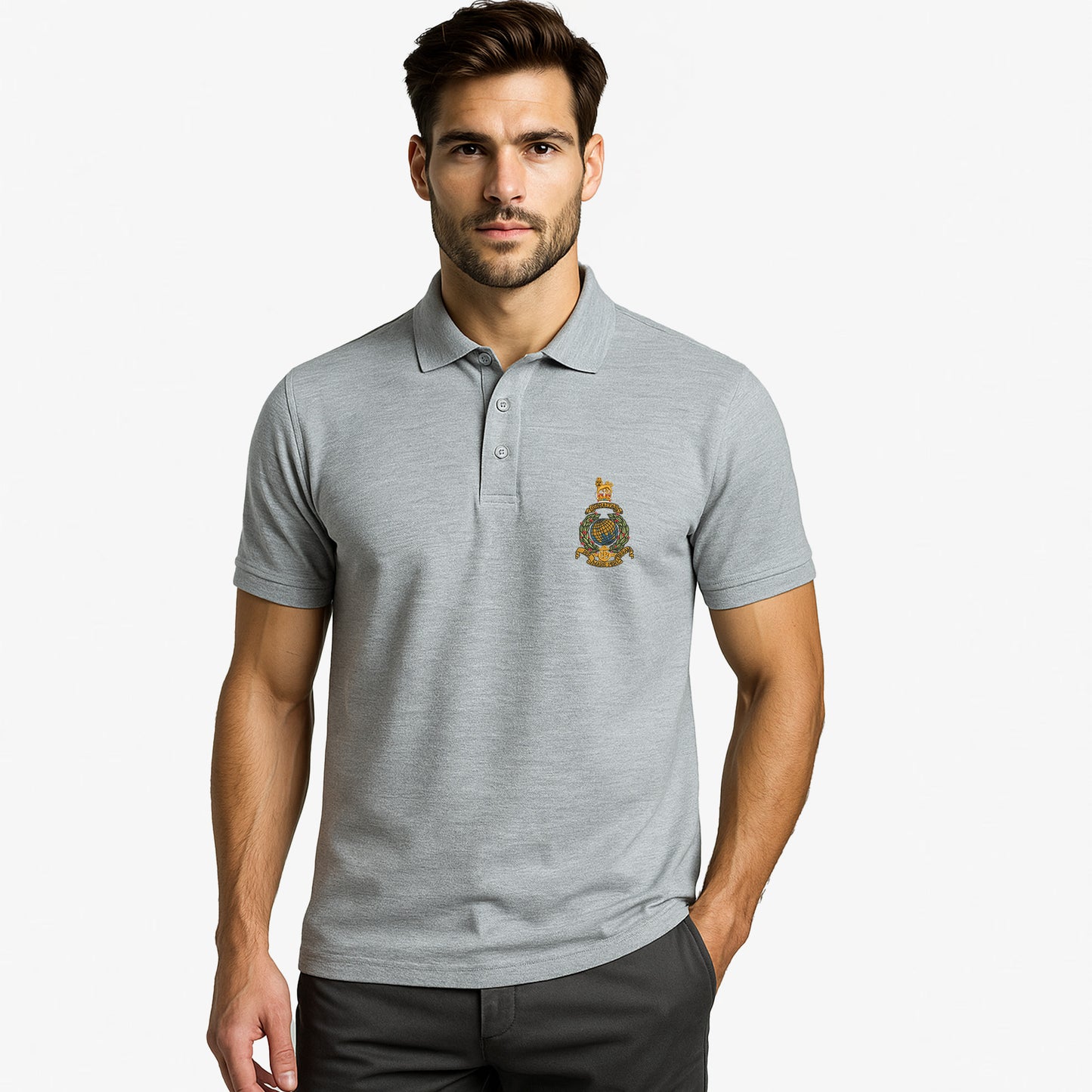 Royal Marines Polo Shirt  Heather