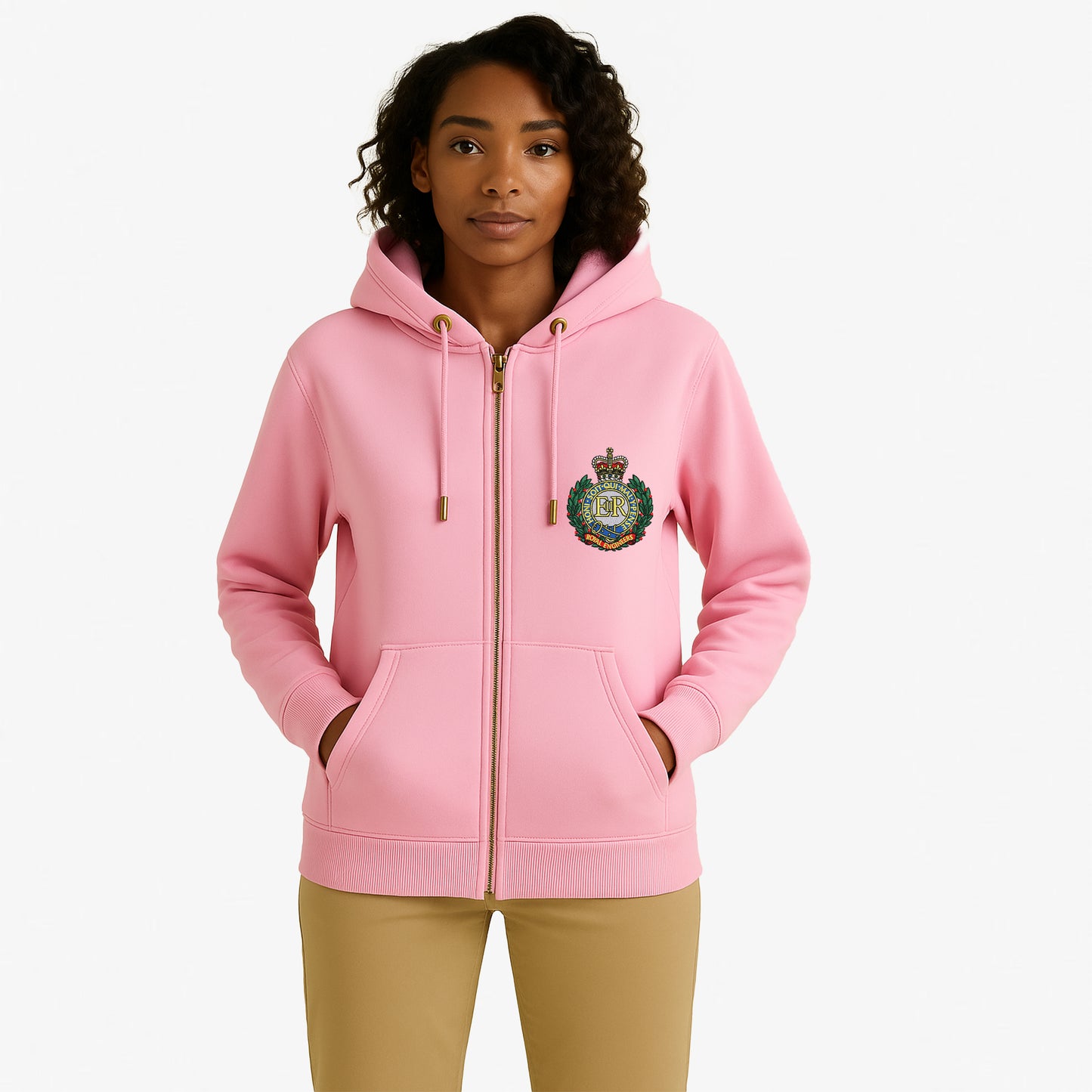 Royal Engineers Zipped Hoodie Embroidered Logo Premium Weight(330gsm)