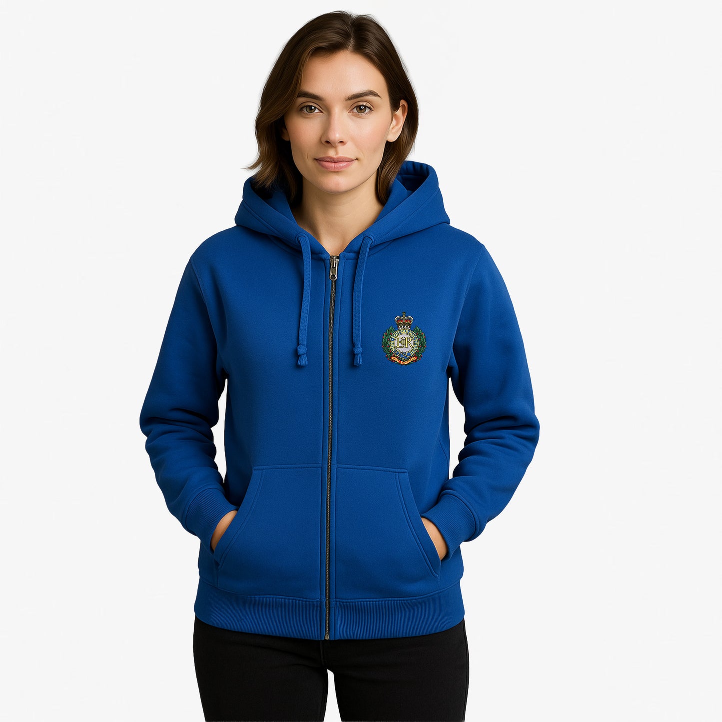 Royal Engineers Zipped Hoodie Embroidered Logo Premium Weight(310gsm)