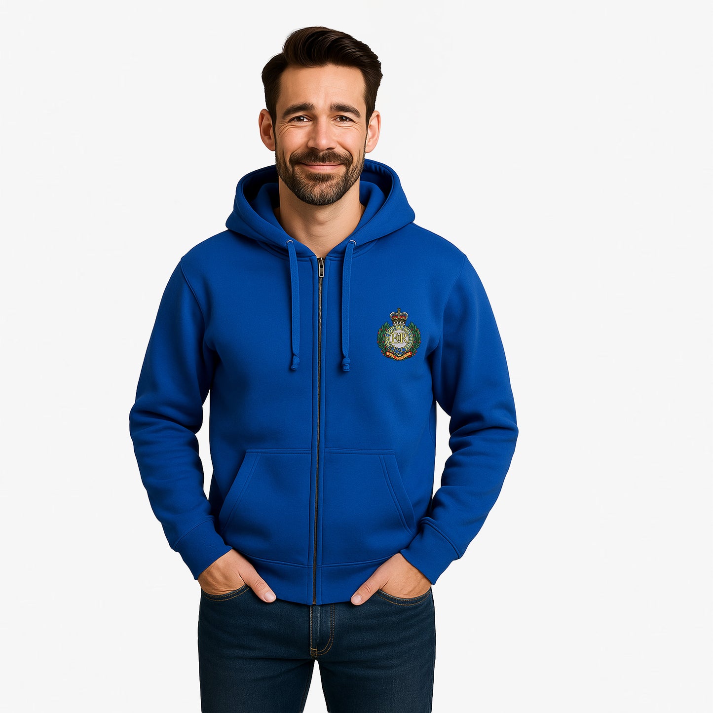 Royal Engineers Zipped Hoodie Embroidered Logo Premium Weight(310gsm)