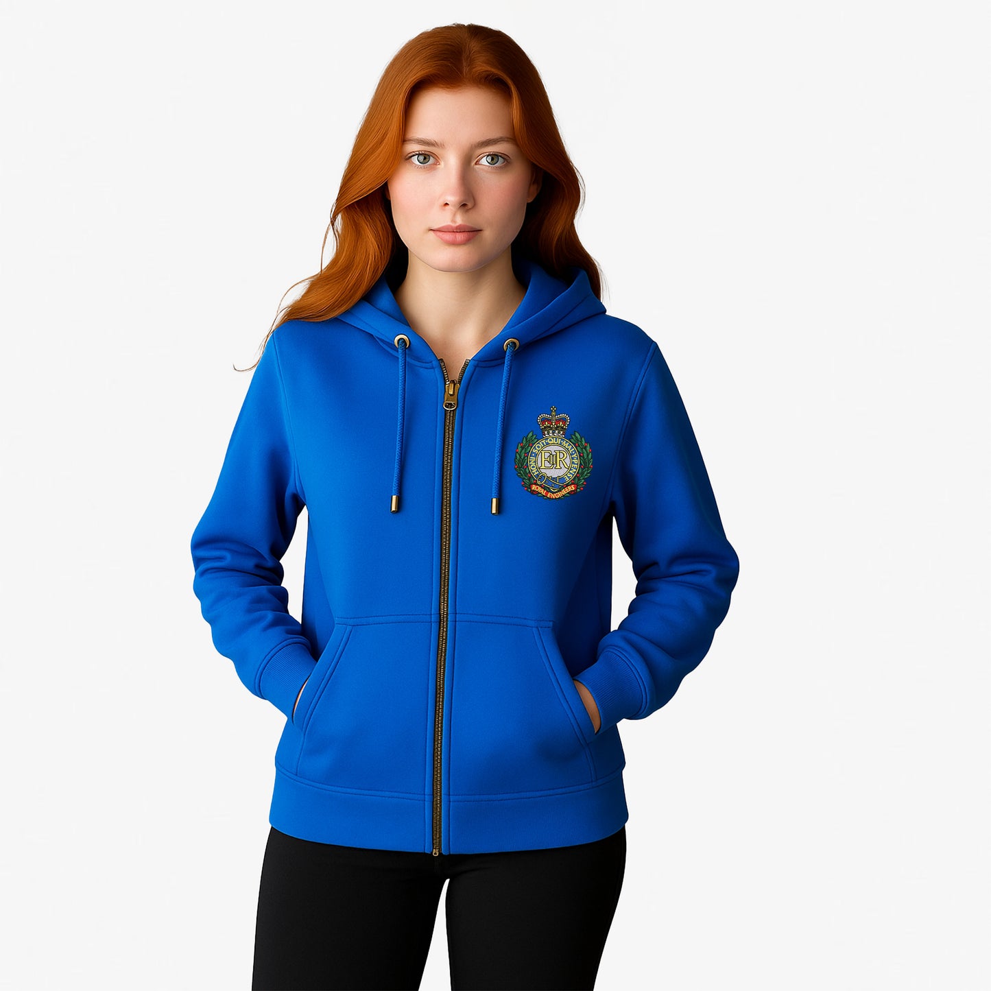 Royal Engineers Zipped Hoodie Embroidered Logo Premium Weight(330gsm)