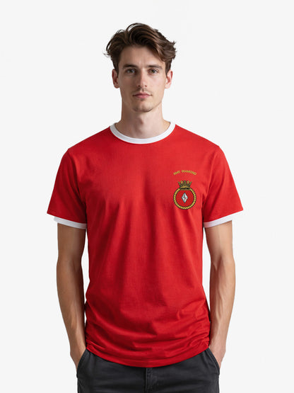 HMS  Diamond Contrast Ringer T-Shirt