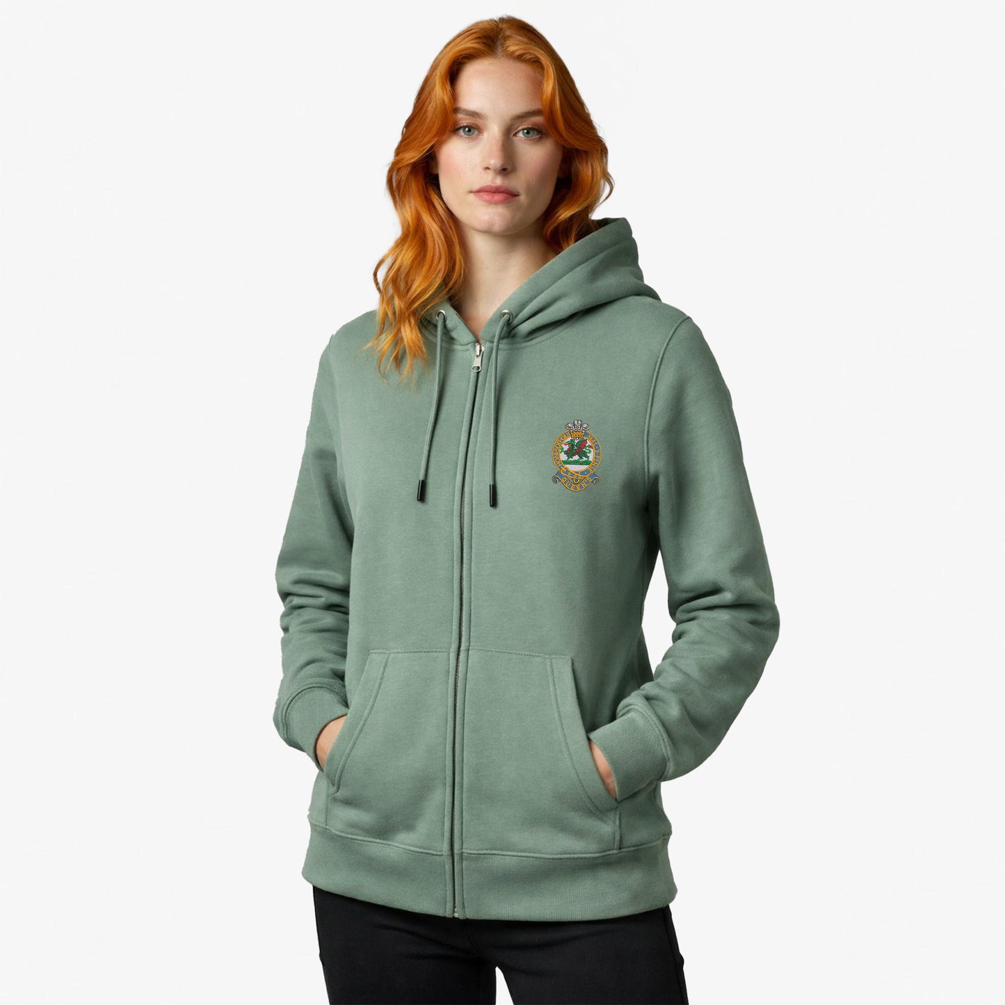 Queens Regiment Ultra Premium Embroidered Zipped Hoodie